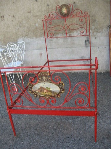 Letto ferro piazza laccato - ferro,