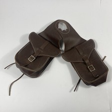 EQUITAZIONE usato PORTA OGGETTI per sella WESTERN LAKOTA di cuoio per cavallo