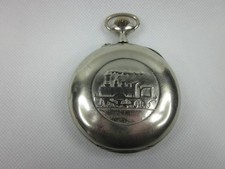 OROLOGIO DA TASCA TRENO FERROVIARIO FERROVIE DI STATO ANTICO FERROVIERE TASCHINO