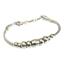 Bracciale catena snake tonda in acciaio inox da uomo donna braccialetto argento