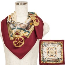 Sciarpa HERMES Carre 90 " LES MERVEILLES DE LA VAPEUR" 100% seta rara pulita