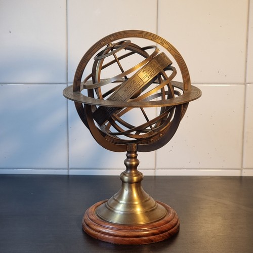 Sfera armillare ottone brunito - ottone,