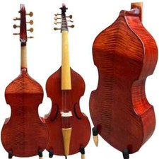 CANZONE Master Viola Da Gamba,7 corde 29" Gamba,fiamme dorso acero Buono #15982