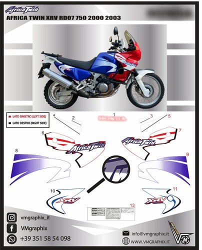 Adesivi africa twin xrv750 - africa,
