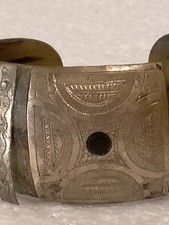 Bracciale etnico vintage corno e argento  tuareg Mauritania (da restaurare)