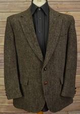blazer uomo marrone harris tweed 42 giacca corta lana monopetto lana cappotto