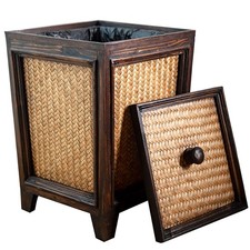 Rattan 7L Trash Can - Hand