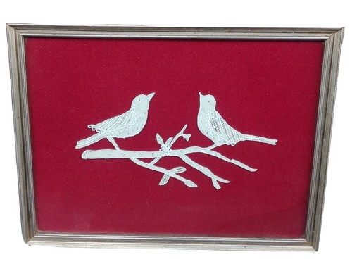 Vecchio quadro con uccellini