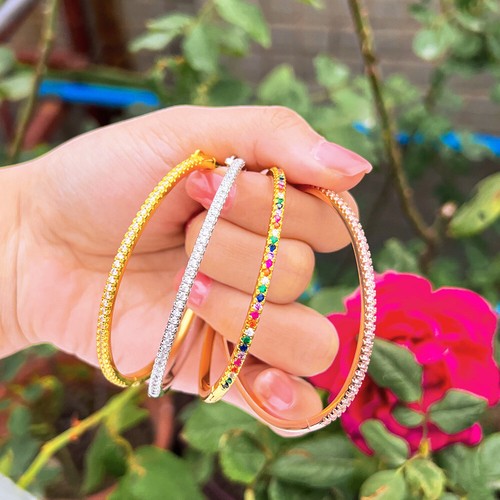 Bracciale aperto zirconi