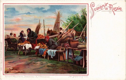 Arte russa mercato rurale - russa,