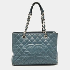 Chanel GST Large Blue Leather