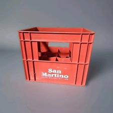 Vecchia Cassa Trasporto Pubblicitaria Usata Acqua San Martino Colore Rosso 