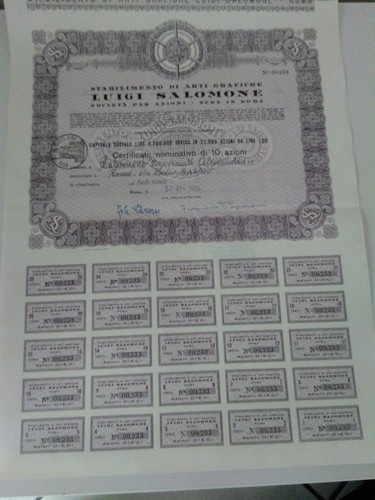 Titolo azionario certificato - titolo,