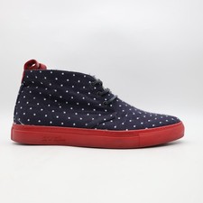 Del Toro Chukka Sneakers Uomo Taglia 11 Blu Bianco Pois Suole Rosse