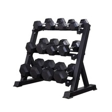 Set Manubri Esagonali (2,5kg-30kg) Pesi in Ghisa Rivestiti in Gomma per Palestra Casa