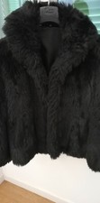 giacca pelliccia sintetica nera Stefanel taglia 42 