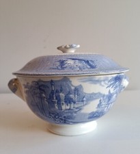 ANTICA TAZZA DA PUERPERA EPOCA 800 CERAMICA INGLESE COPELAND O PESARO ZUPPIERA 
