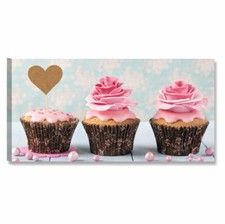 Cupcake Rosa Vintage - Quadro