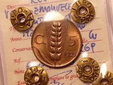Moneta 5 centesimi spiga Vittorio Emanuele III VEIII Regno d'Italia 1919-1937