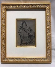 QUADRO CON MADONNA CON BAMBINO IN ARGENTO 800-GIOIELLERIA OTTAVIANI-ROMA