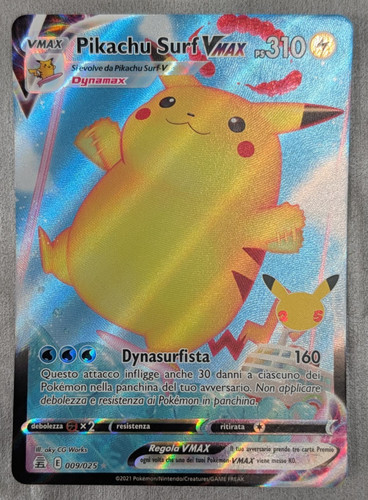 Carta pokemon pikachu - carta, surf