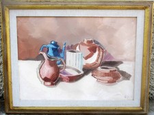 ENZO CANGI - COMPOSIZIONE - VECCHIO, GRANDE QUADRO DIPINTO OLIO SU TELA