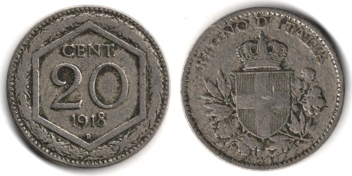 Italia centesimi 1918 - 20,