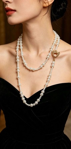 Collana vintage doppio filo - a,