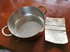 risottiera in rame massiccio interno stagnato nuova con coperchio