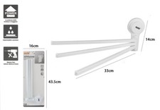 Porta Asciugamani A 3 Braccia A Ventosa Bianco Accessori Bagno dfh
