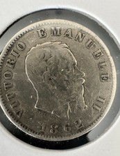 Lira 1862 regno d - n, d'italia