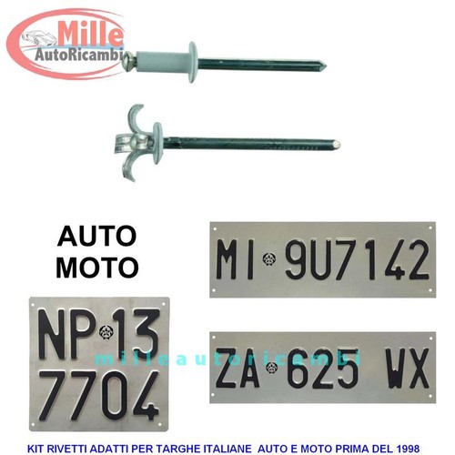 Kit rivetti per targa italiana - rivetti,