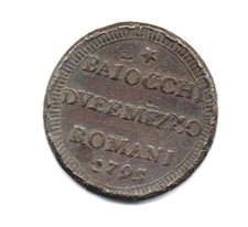 Stato papale. Moneta da baiocchi due e mezzo romani del 1795.