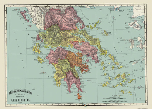 Mappa storica grecia rand - grecia,
