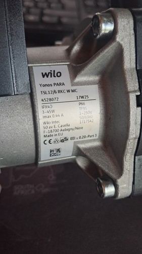 Circolatore wilo per caldaia