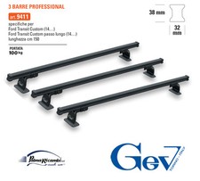 9411 GEV BARRE PORTATUTTO  PREMONTATE PER FORD TRANSIT CUSTOM 14