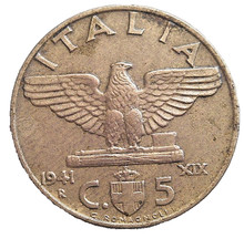 Monete Italia 5 Centensimi Re