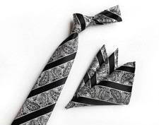 Cravatta Foulard Nero Striscia