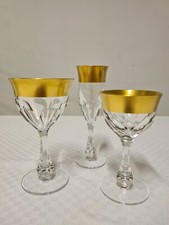 Servizio bicchieri in cristallo e oro zecchino di Barth-mann, set di 36