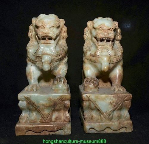 Coppia sculture leone cane foo - coppia,