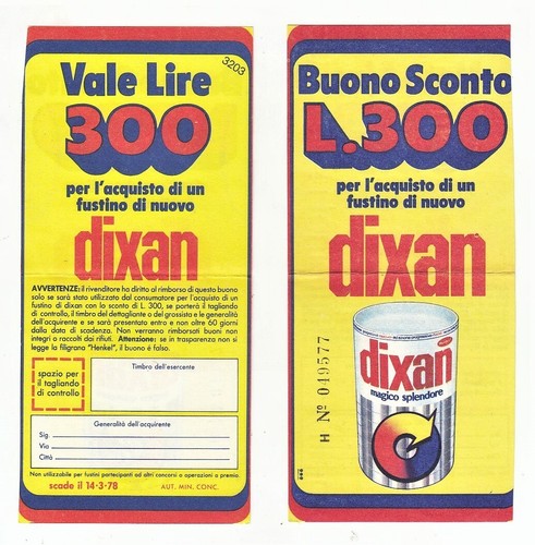 Buono sconto fustino dixan 300 - sconto,