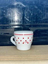 Tazzine da caffè bianca a pois rosso vintage anni 70 12pz.