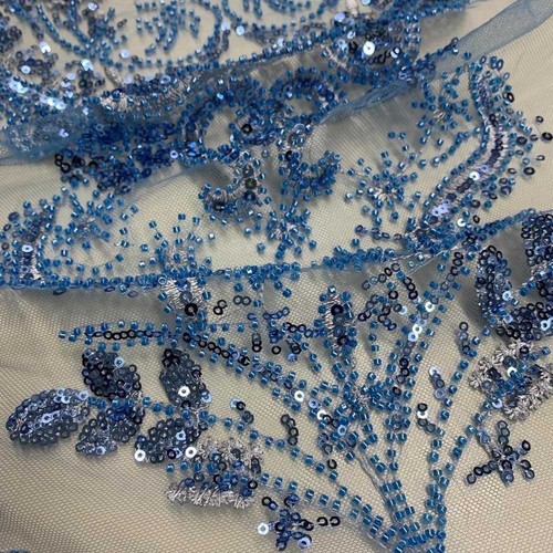 Tessuto tulle ricamato - tessuto,