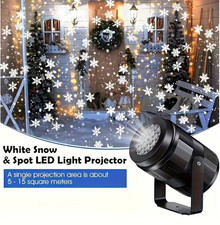 PROIETTORE LASER LUCI fiocchi di neve ADDOBBO NATALIZIO PER ESTERNO interno usb