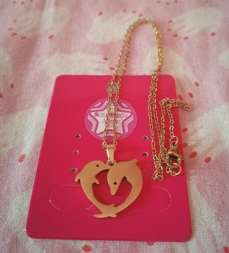 Collana ciondolo due delfini - collana,