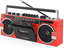 Audiobox Lettore Radio Cassette MP3 e Registratore con Altoparlante Bluetooth AM/FM/SW Rosso