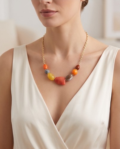 Collana elegante metallo e - metallo,