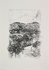 Lithography lithographie Litografia PEDRETTI Antonio "Montecatini Vecchia"