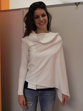 MAGLIA ARMANI COLLEZIONI BIANCO TAGLIA 42 GIACCA SCIALLE COPRISPALLA PULLOVER