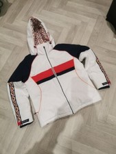 Michael Kors Ellesse Silverton Giacca Sci Donna Cappuccio Bianco Rosso Blu Taglia Xl